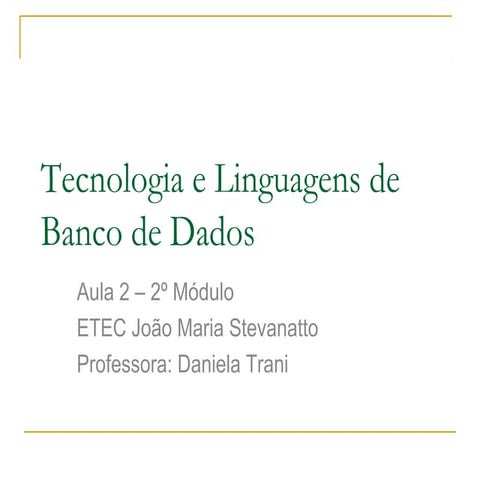 Banco de dados   aula 2
