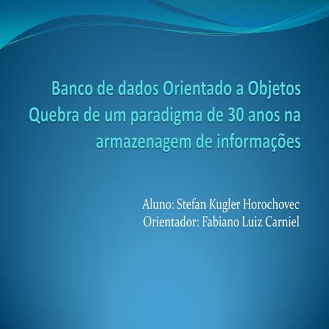 Banco de dados orientado a objetos