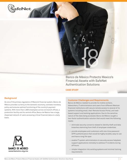 Banco de México Protects Mexico’s Financial Assets with SafeNet Authenticatio...