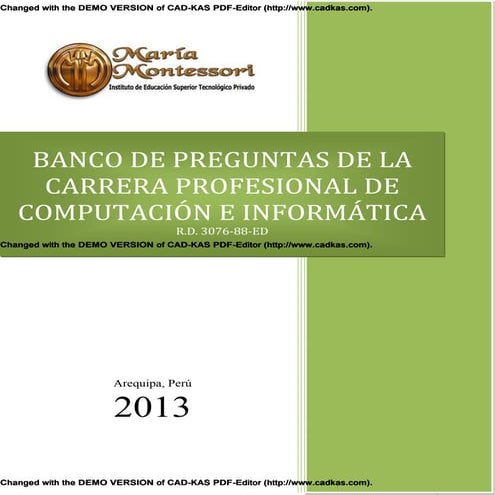 Banco de preguntas de la carrera de computacion e informatica vi