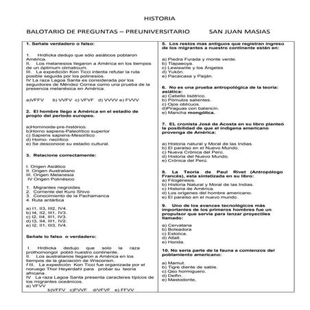 Banco de preguntas historia