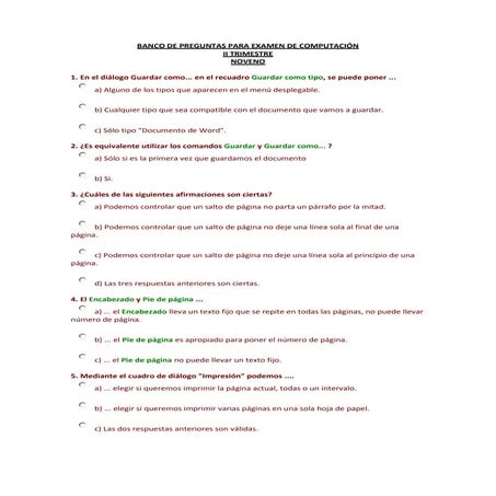 Banco de preguntas para examen de computación noveno ii tri 2010