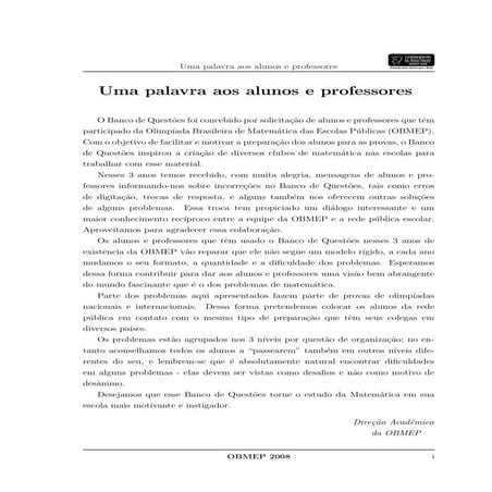 Banco De QuestõEs 2008 Da Obmep