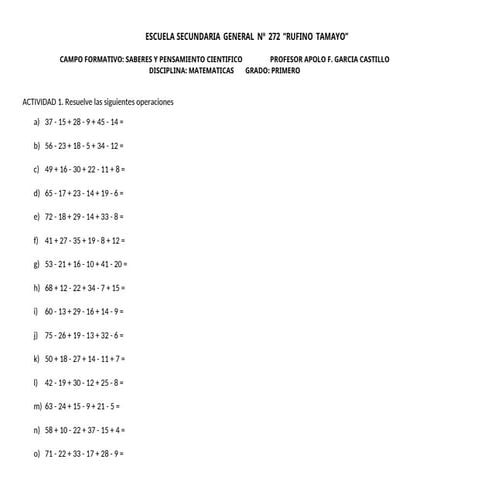 banco de reactivos para primer grado y segundo grado de secundaria de matemát...