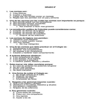 Banco preguntas Religion