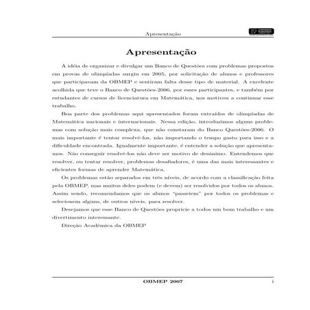 Banco Questoes 2007 Da Obmep