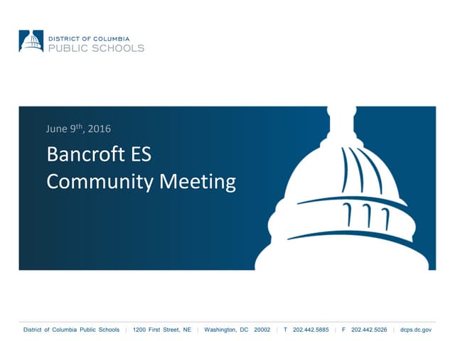 Bancroft School Community Meeting P...