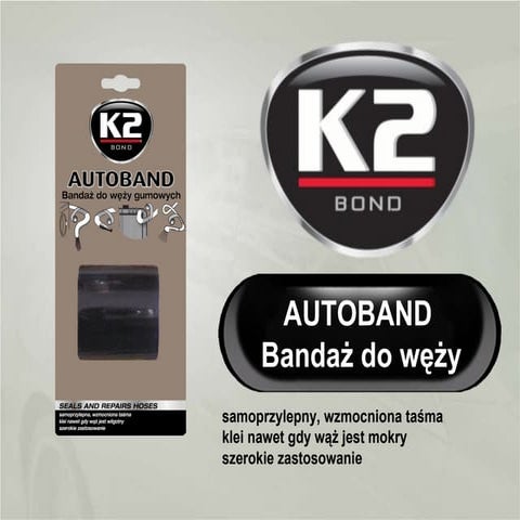 K2 Autoband - Bandaż do węży gumowych, ogrodowych, rur, klei nawet gdy wąż je...