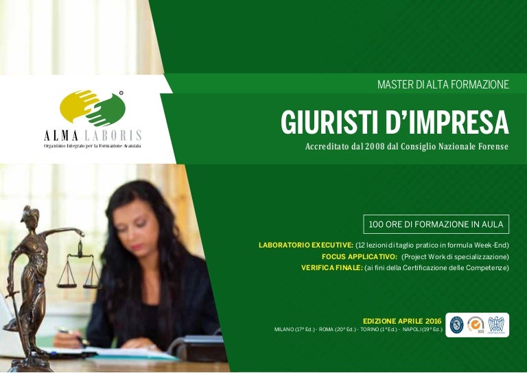 Master Per Giuristi D Impresa Dal 08 Accreditato C N F