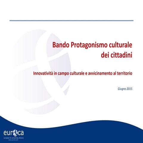 Bando protagonismo culturale dei cittadini 
