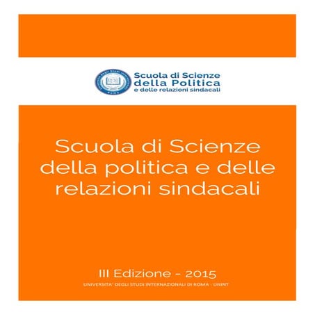 Bando scuola politica e delle relazioni sindacali - UNINT 