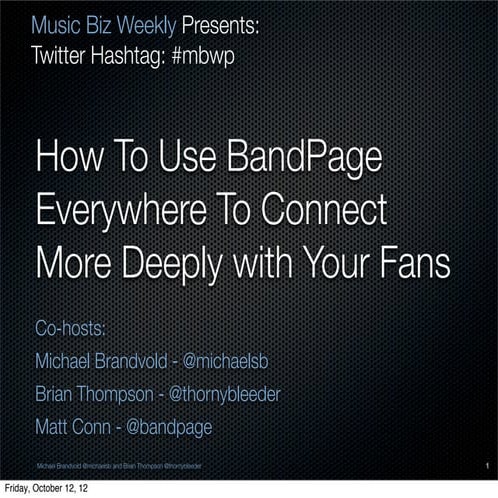 How To Use BandPage To Connect With Your Fans