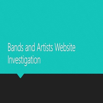 Bands and artists website investigation
