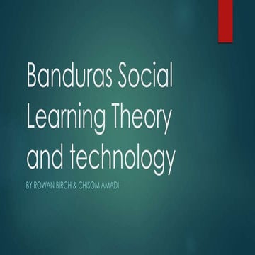 Banduras social learning theory