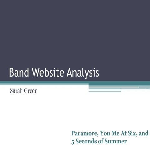A2 Media Studies: Band Website Analysis