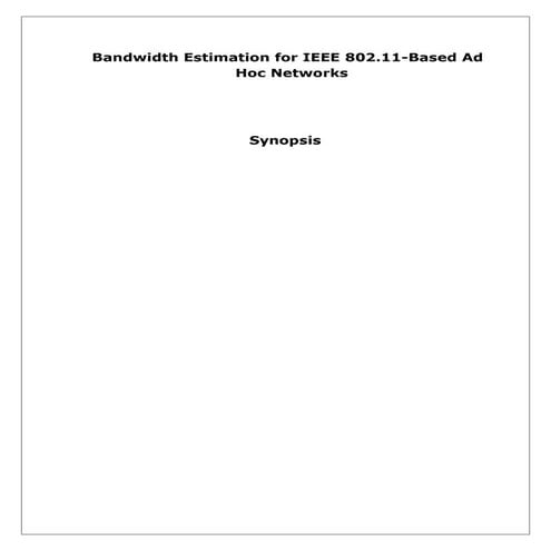 Bandwidth estimation for ieee 802