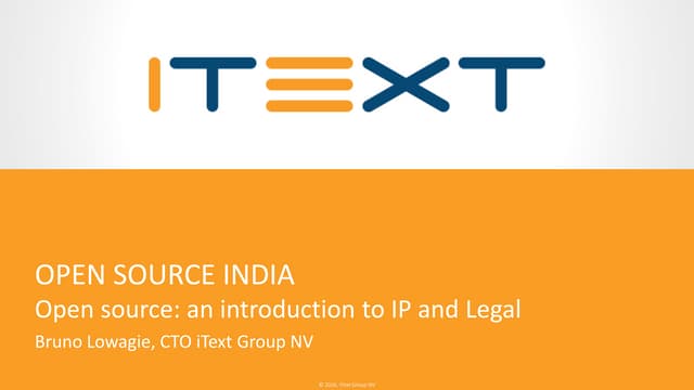 Open source: an introduction to IP and Legal