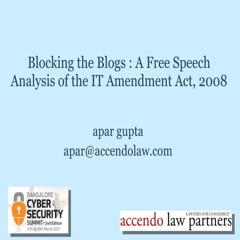 Bangalore Cyber Security Summit 2011