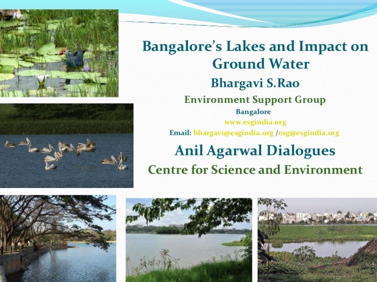 Bangalore's lakes and impact on ground water