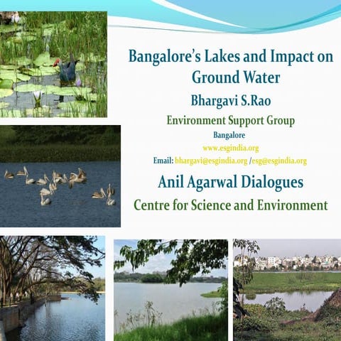 Bangalore's lakes and impact on ground water | PPT