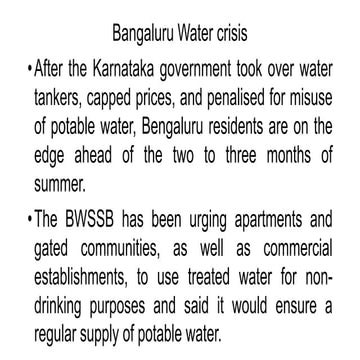 Bangaluru Water crisis problem solving method.pptx