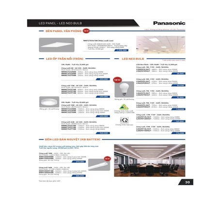 Bang gia den op tran panasonic