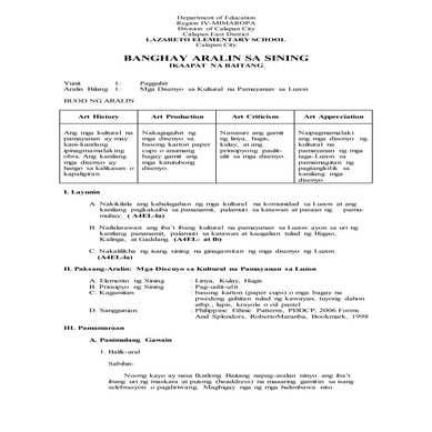 Banghay aralin sa sining iv