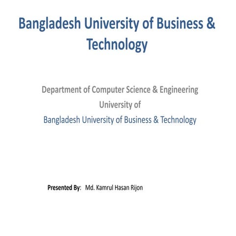 Bangladesh university of business &amp; technology