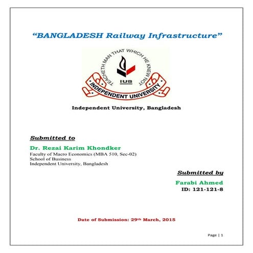 Bangladesh Railway Infrastructure.