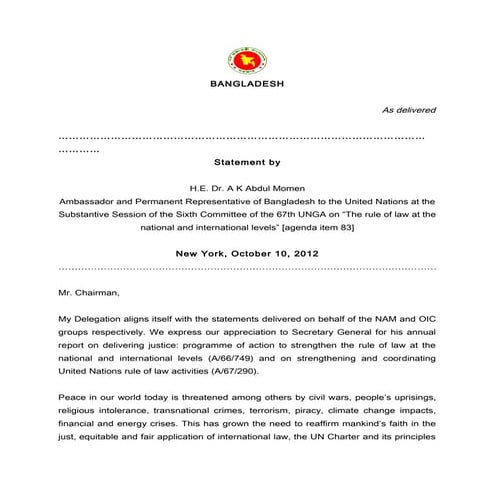 Bangladesh statement rule of law 6th comm 67th ga 09.10.12