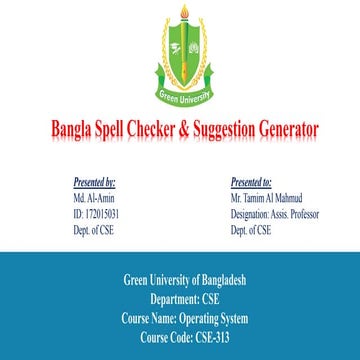 Bangla spell checker & suggestion generator