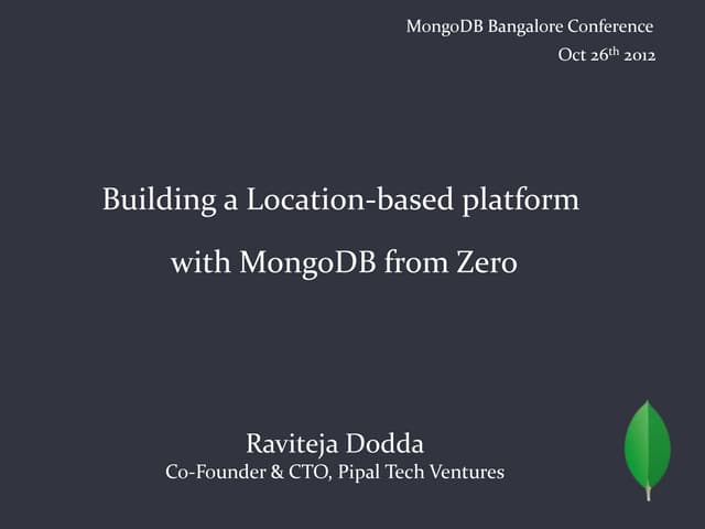 Building a Location-based platform with MongoDB from Zero.