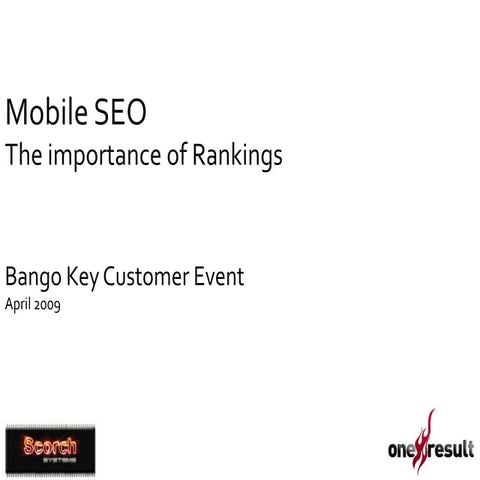 Mobile SEO Research Bango Partner Event