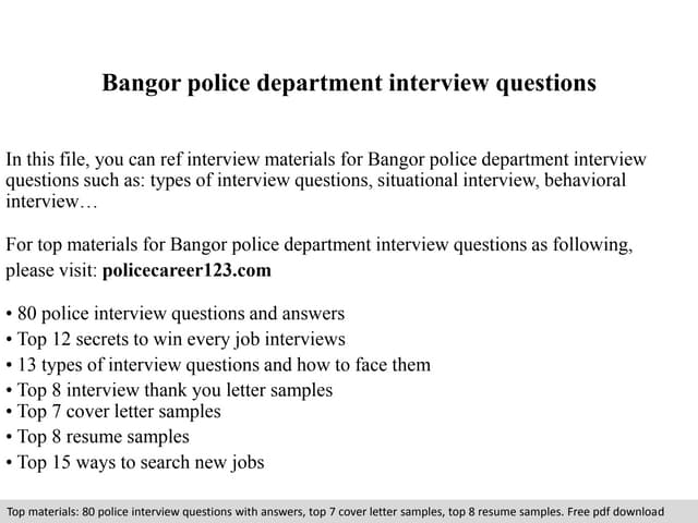 Gloucester police department interview questions | PPTX