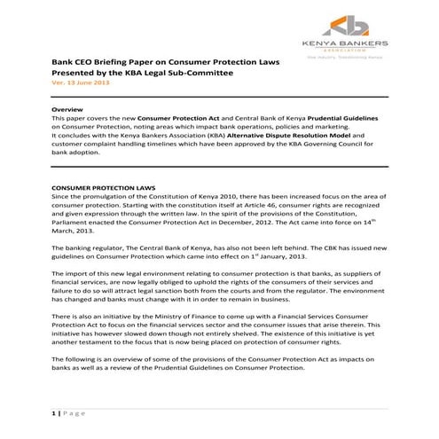 Consumer Protection Act Brief