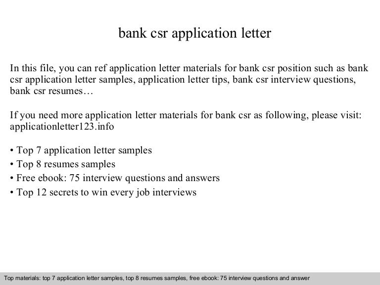 csr cover letter