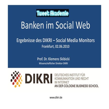 Prof. Dr. Skibicki - Präsentation der aktuellsten Studie des DIKRI