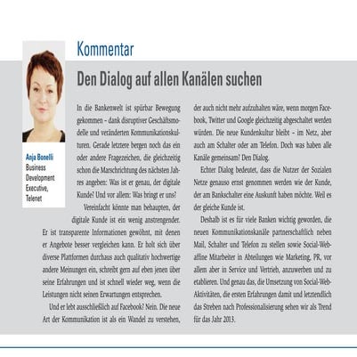 Banken+partner, Kommentar,  5/2012