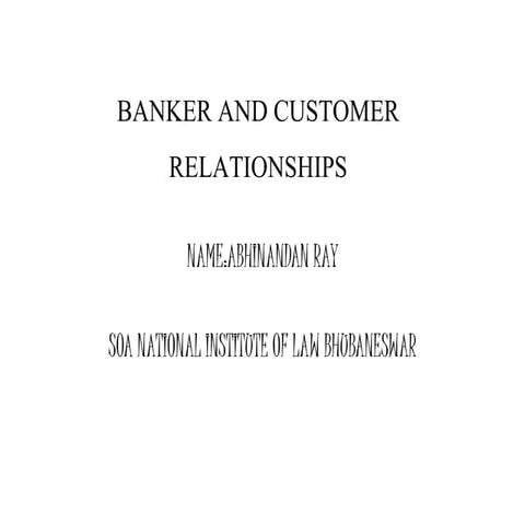 Banker and customer relationships