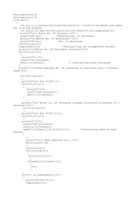 Bankers Algo Implementation