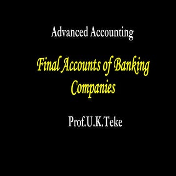 Bank final accounts   