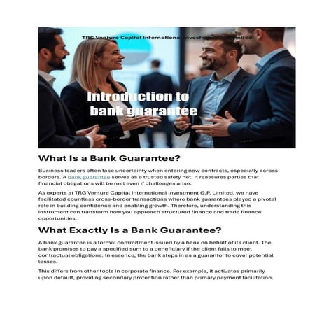 Bank Guarantee (BG) – How Does It Work? | PPTX