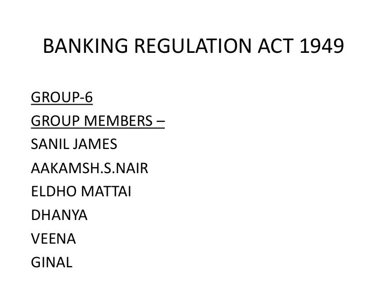 Banking regulationact1949