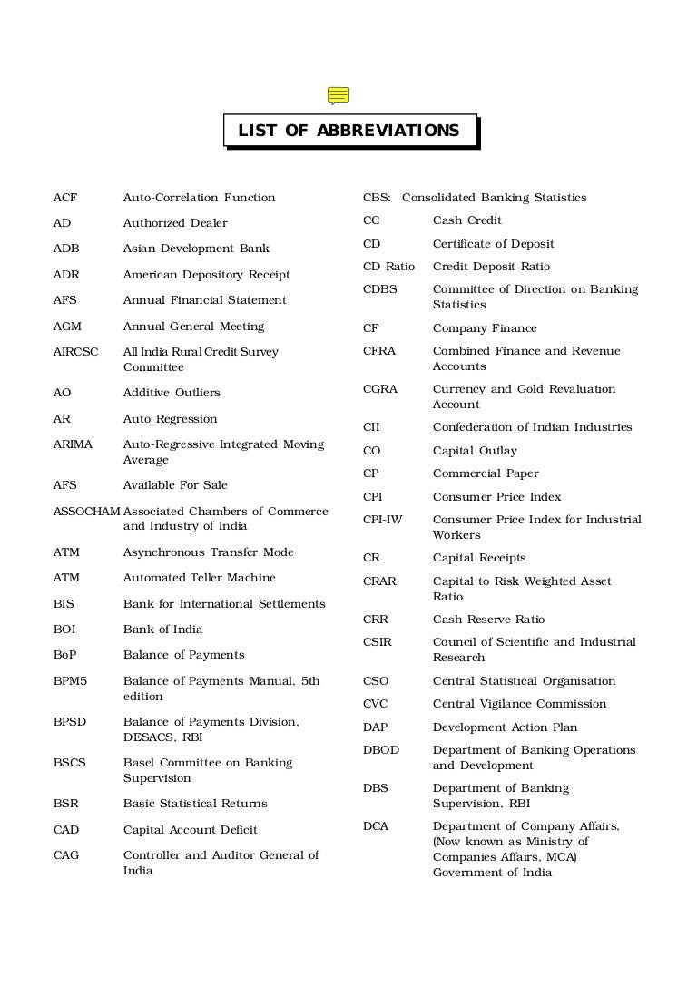 Banking abbreviations