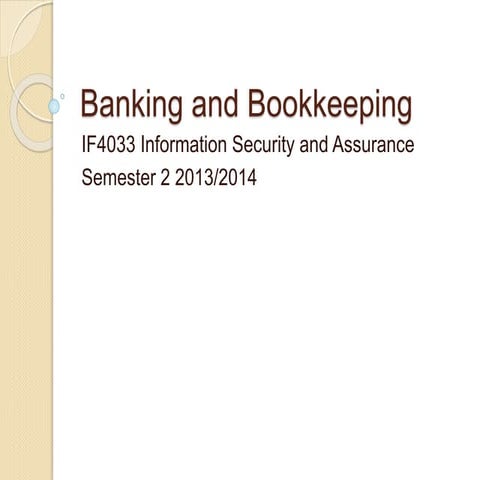 Computer Security in Banking and bookkeeping