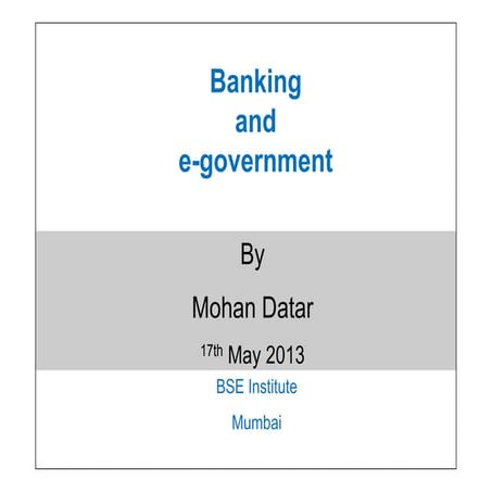 Banking and e government