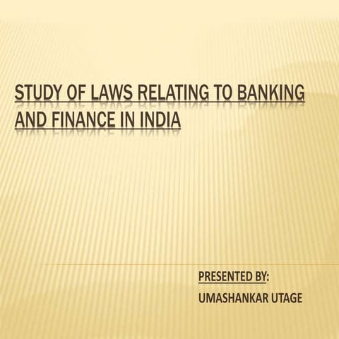 Banking and finance laws