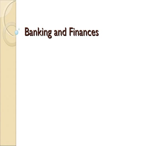 Banking and finances