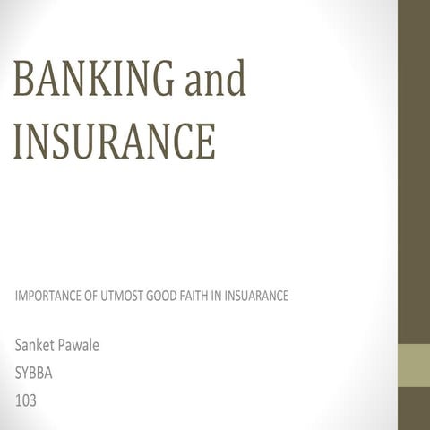 Banking and insuarance