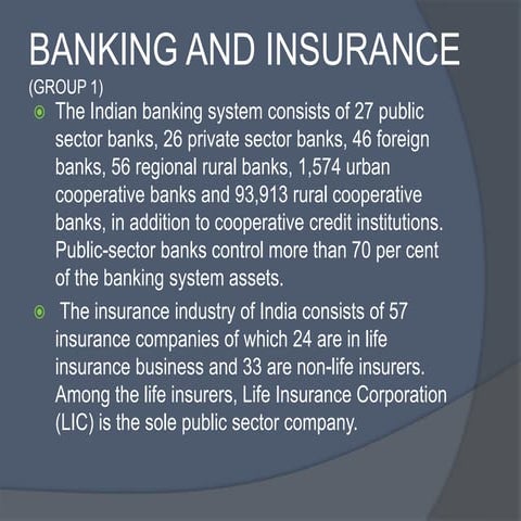Banking and insurance